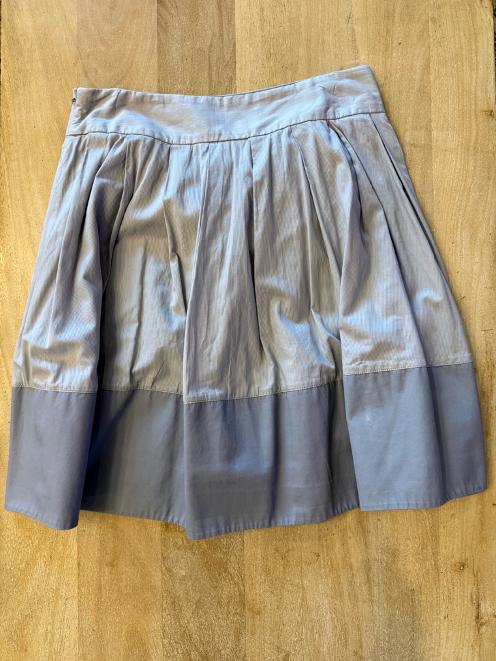 Anthropologie elevenses Two-Tone Light and Mid Blue Pleated A-Line Skirt